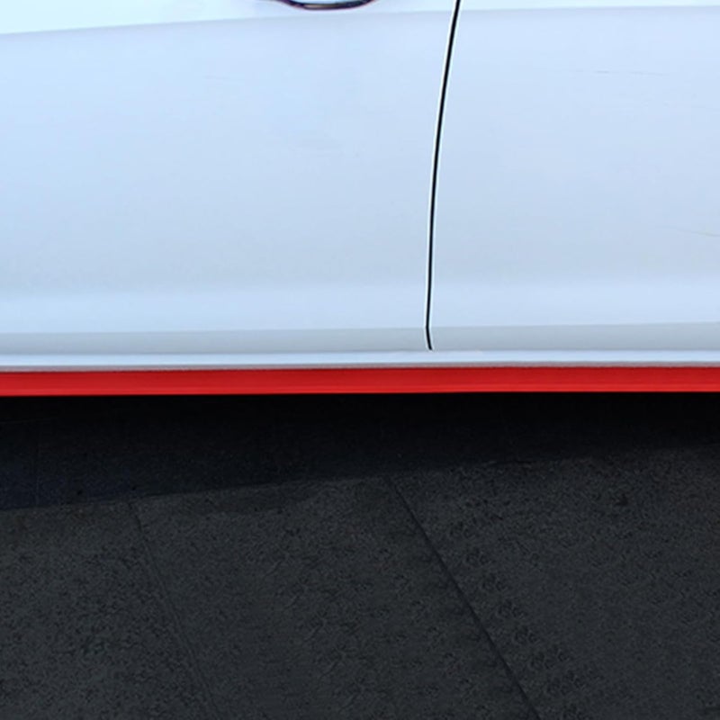 EOHMAK Car Front Bumper Protector Self-Adhesive Auto Splitter Body Spoiler Skirt Rubber Bumper Lip Trim Spoiler 2.5M/8.2ft(Red) - Image 3